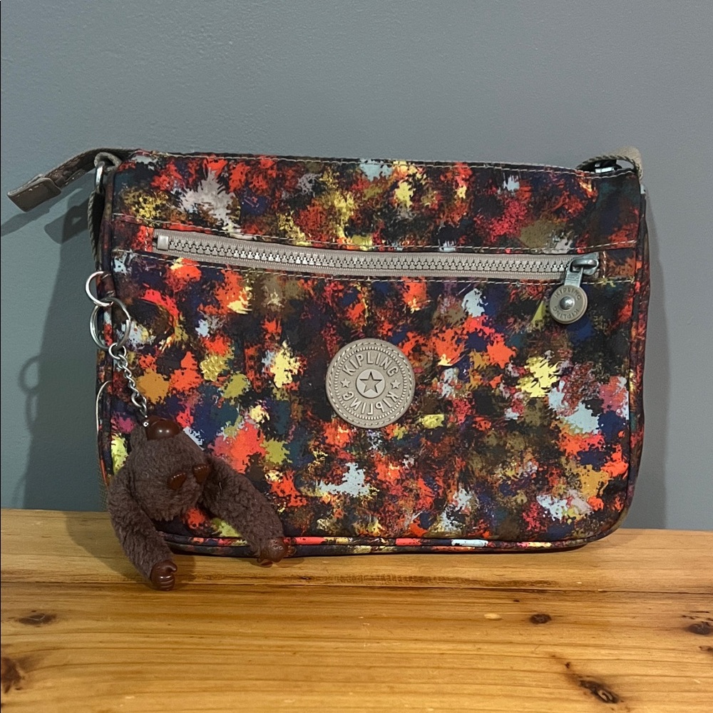 Kipling Callie crossbody bag in a multi-colored splatter print